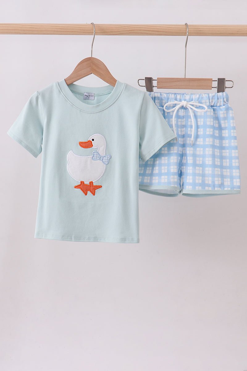 Goose Appliqué Shorts Set - Abbies Place