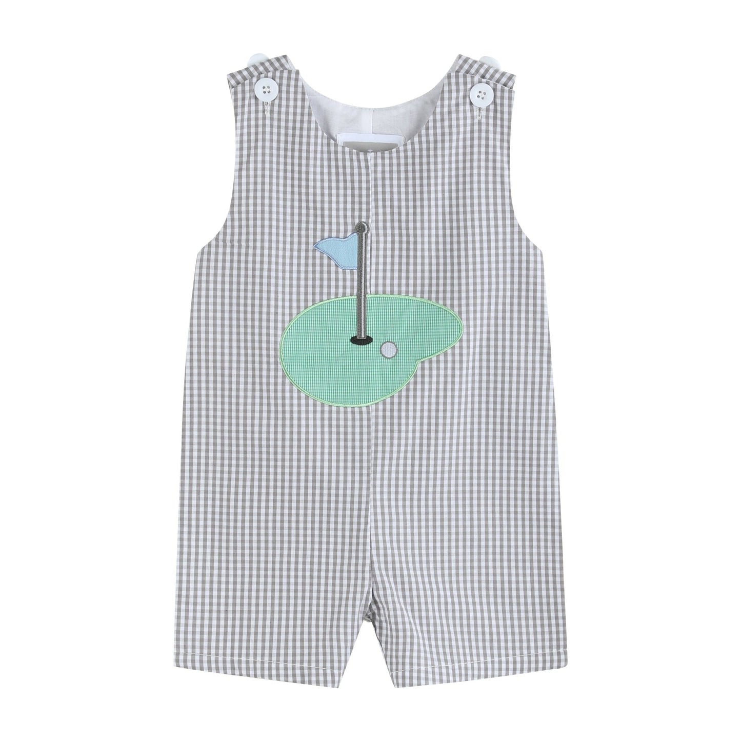 Gray Gingham Golf Shortalls - Abbies Place