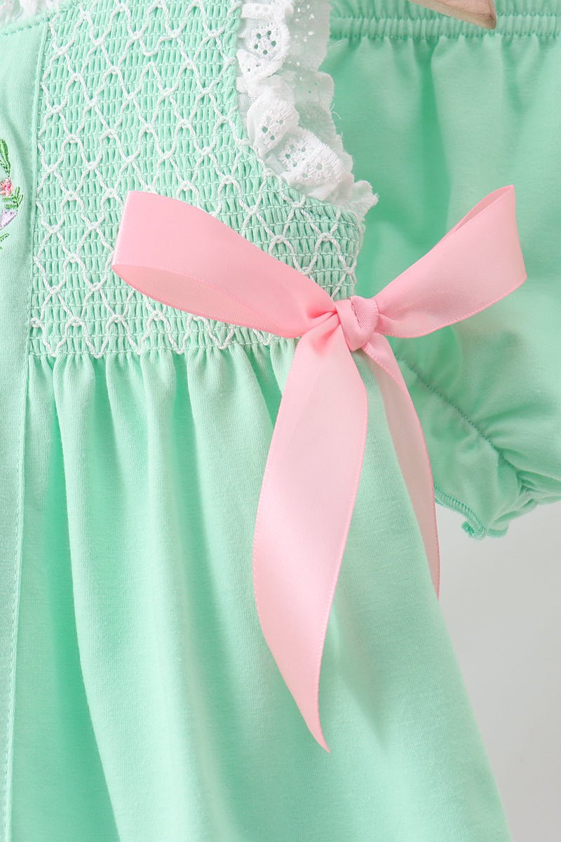 Green Butterfly Smocked Bloomer Set - Abbies Place