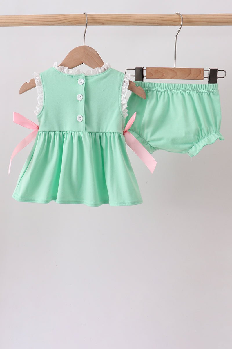 Green Butterfly Smocked Bloomer Set - Abbies Place