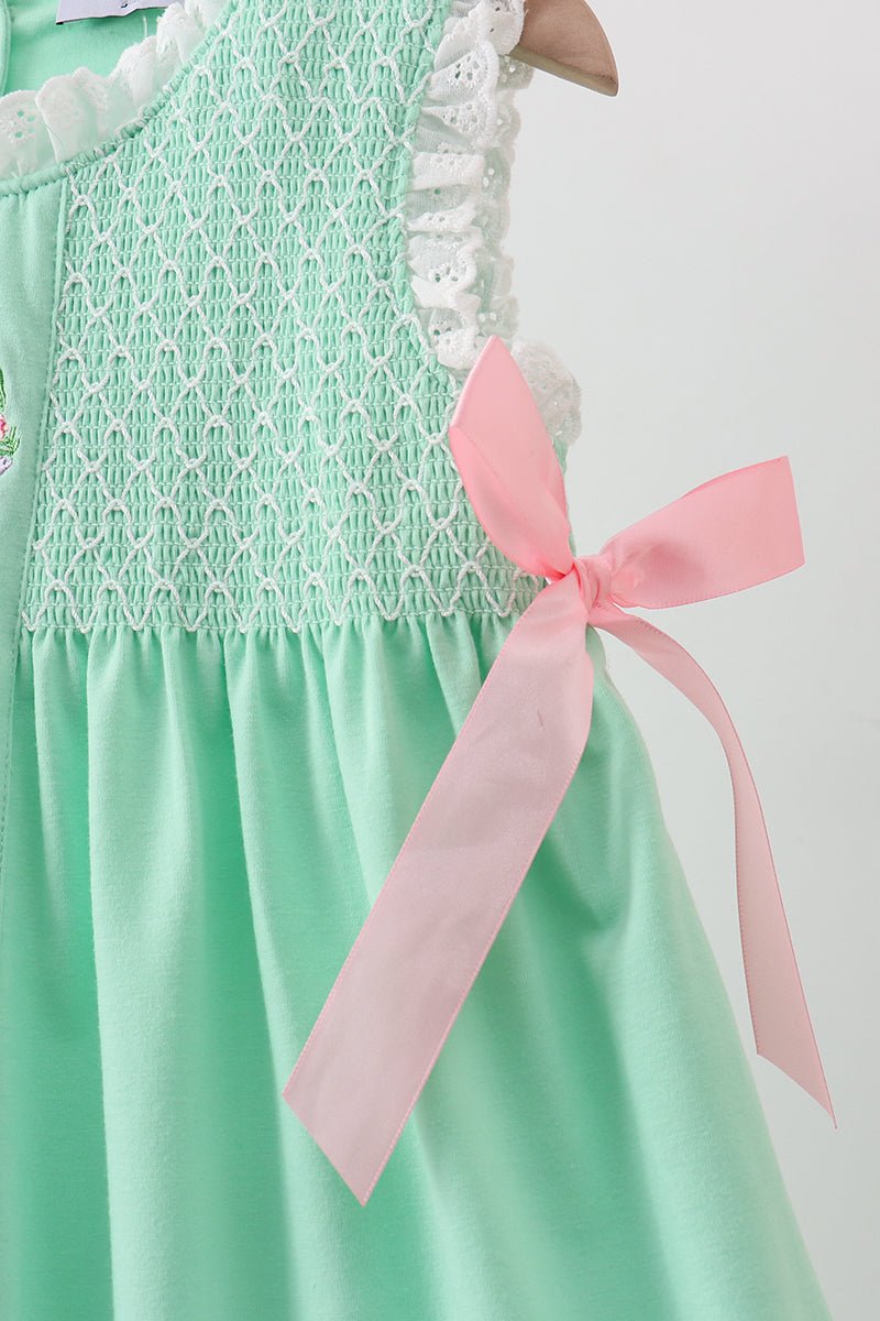 Green Butterfly Smocked Dress - Abbies Place