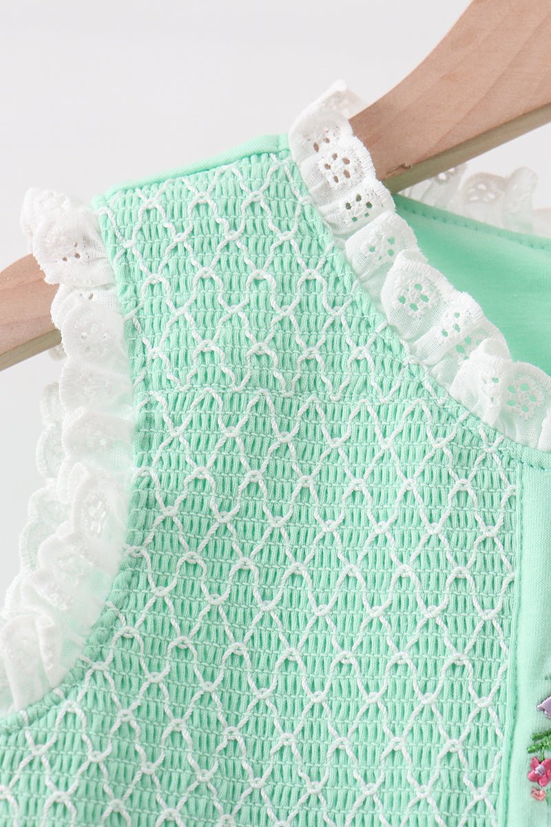 Green Butterfly Smocked Dress - Abbies Place