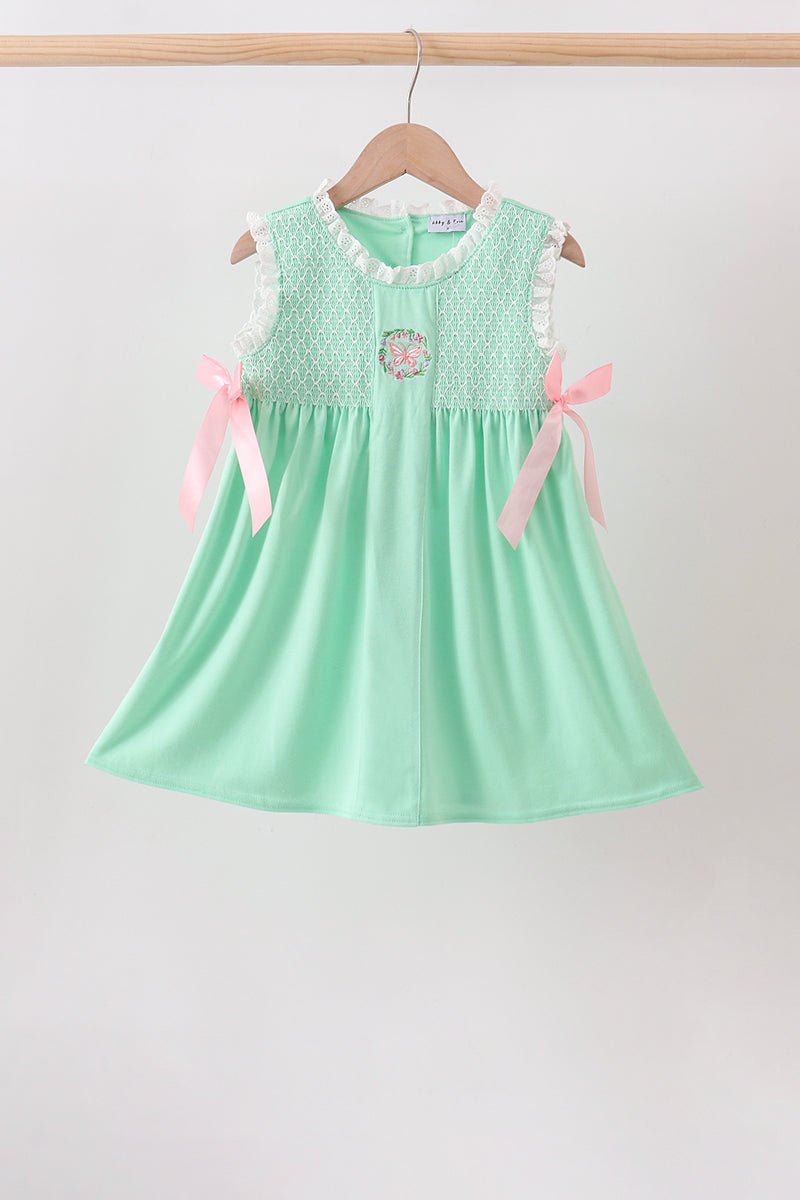Green Butterfly Smocked Dress - Abbies Place