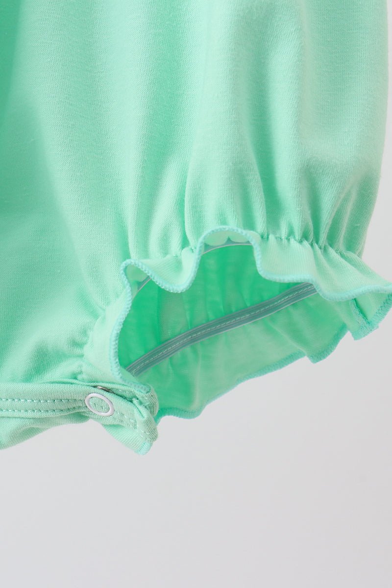 Green character embroidery ruffle bubble - Abbies Place