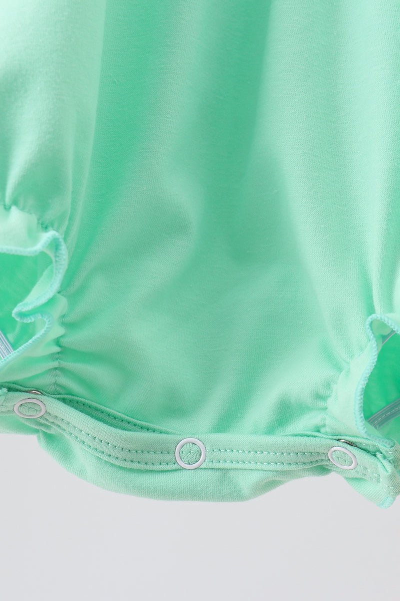 Green character embroidery ruffle bubble - Abbies Place