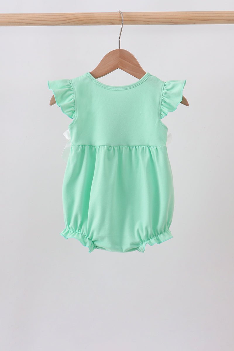 Green character embroidery ruffle bubble - Abbies Place