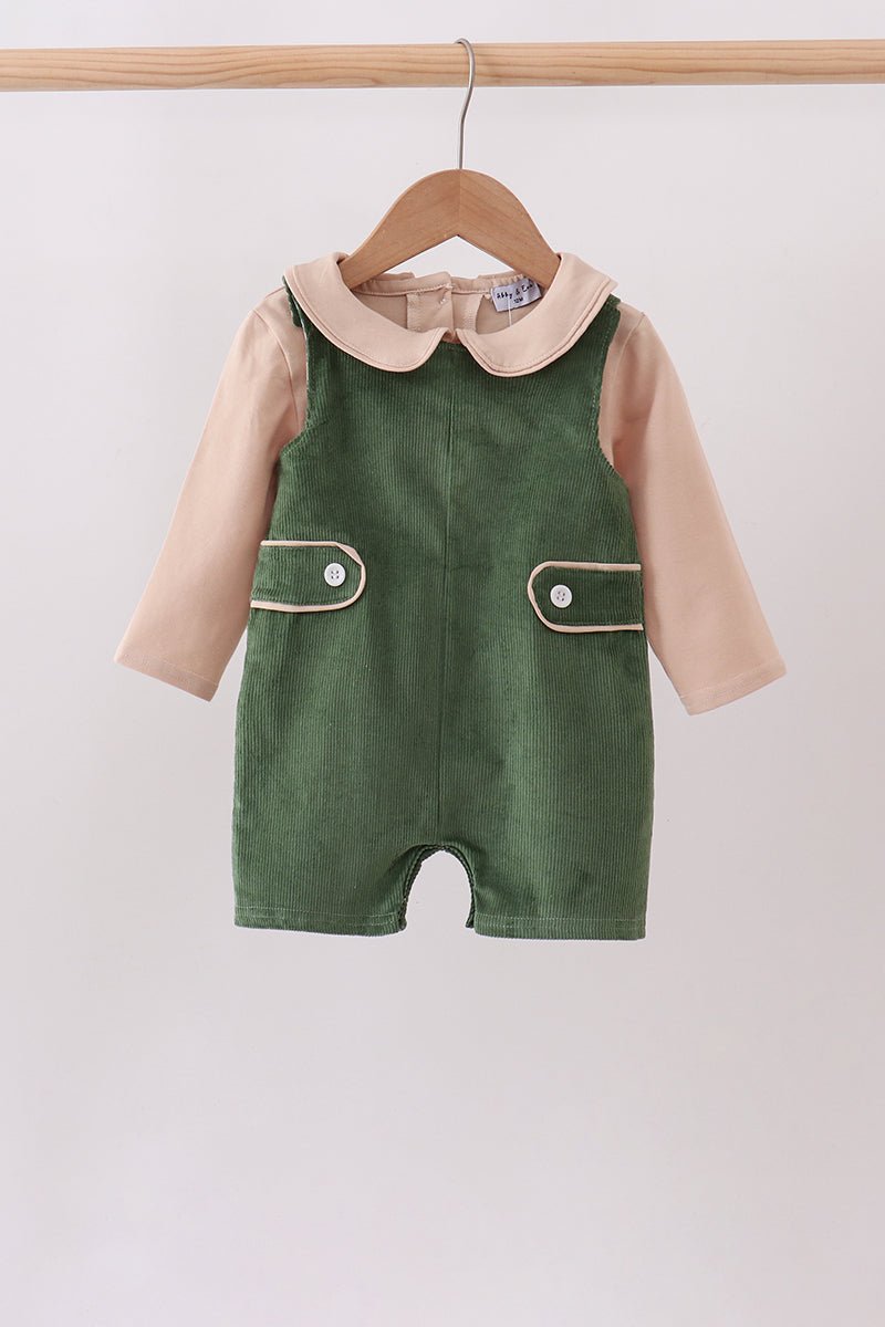 Green Corduroy Jon Jon Set - Abbies Place