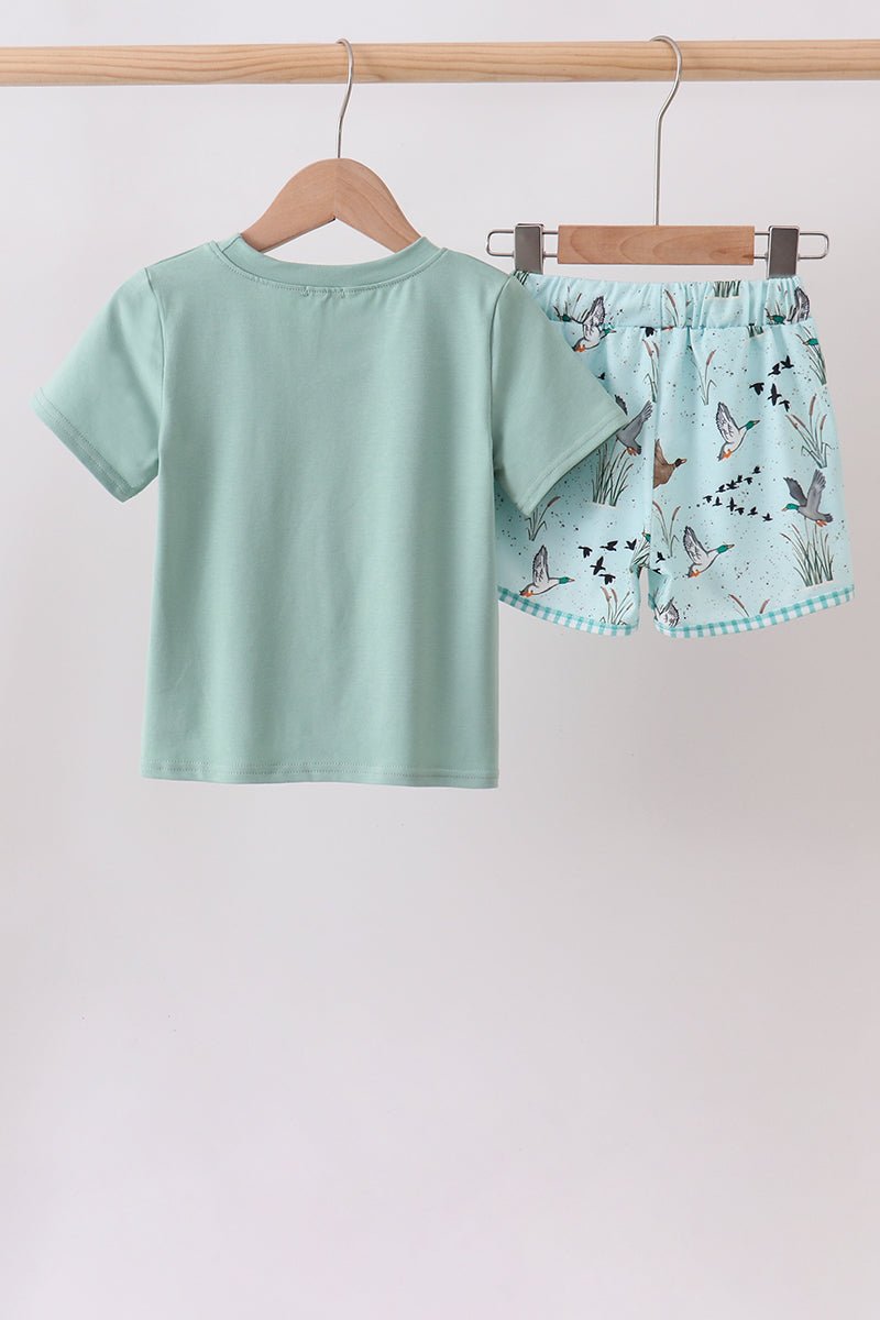 Green Duck Pocket Shorts Set - Abbies Place