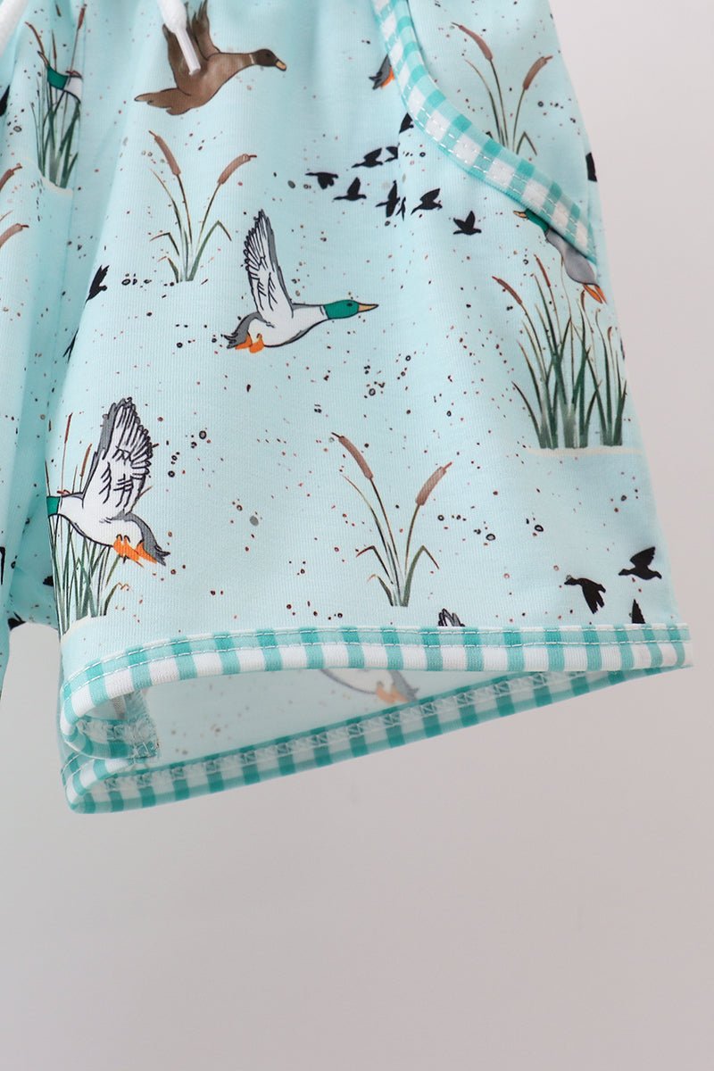 Green Duck Pocket Shorts Set - Abbies Place