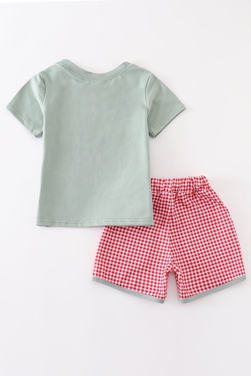 Green Farm French Knot Shorts Set - Abbies Place