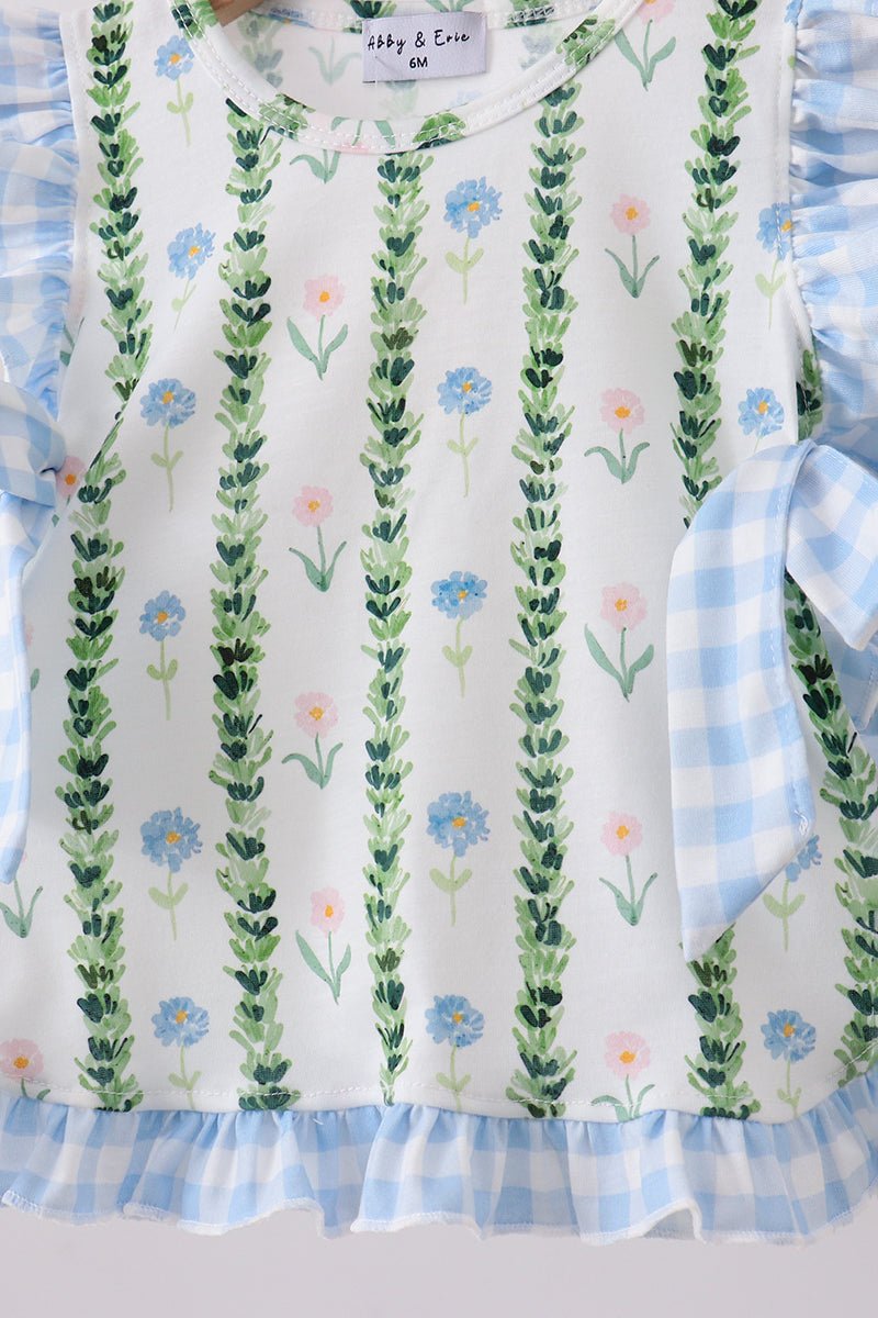 Green Floral Ruffle Bloomer Set - Abbies Place