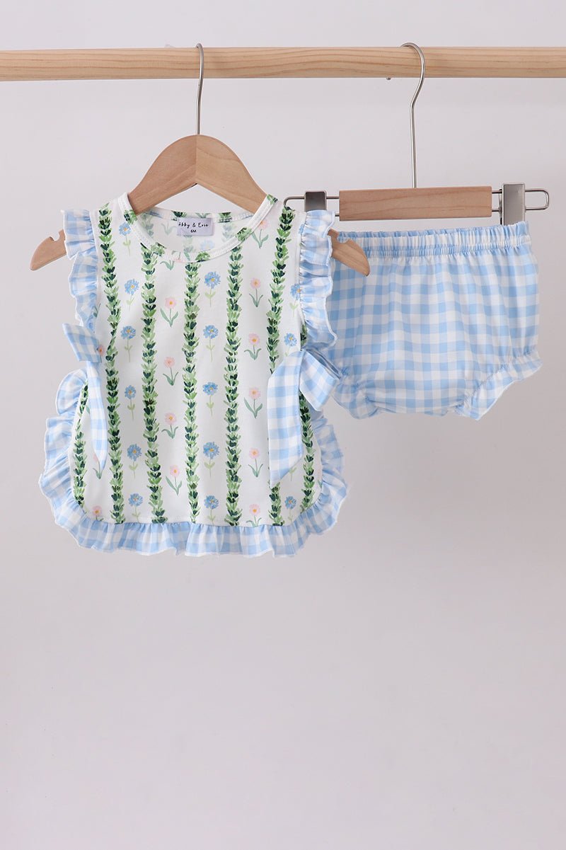 Green Floral Ruffle Bloomer Set - Abbies Place
