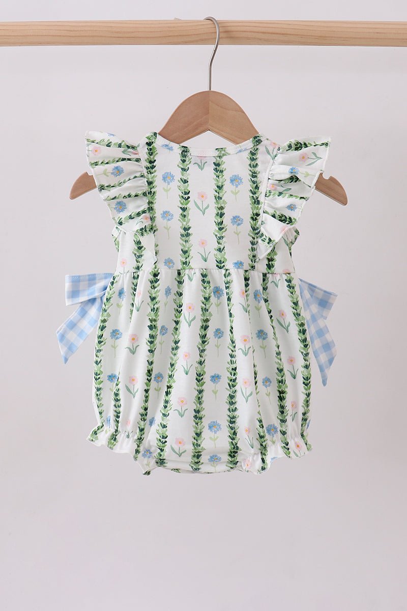 Green Floral Ruffle Bubble - Abbies Place