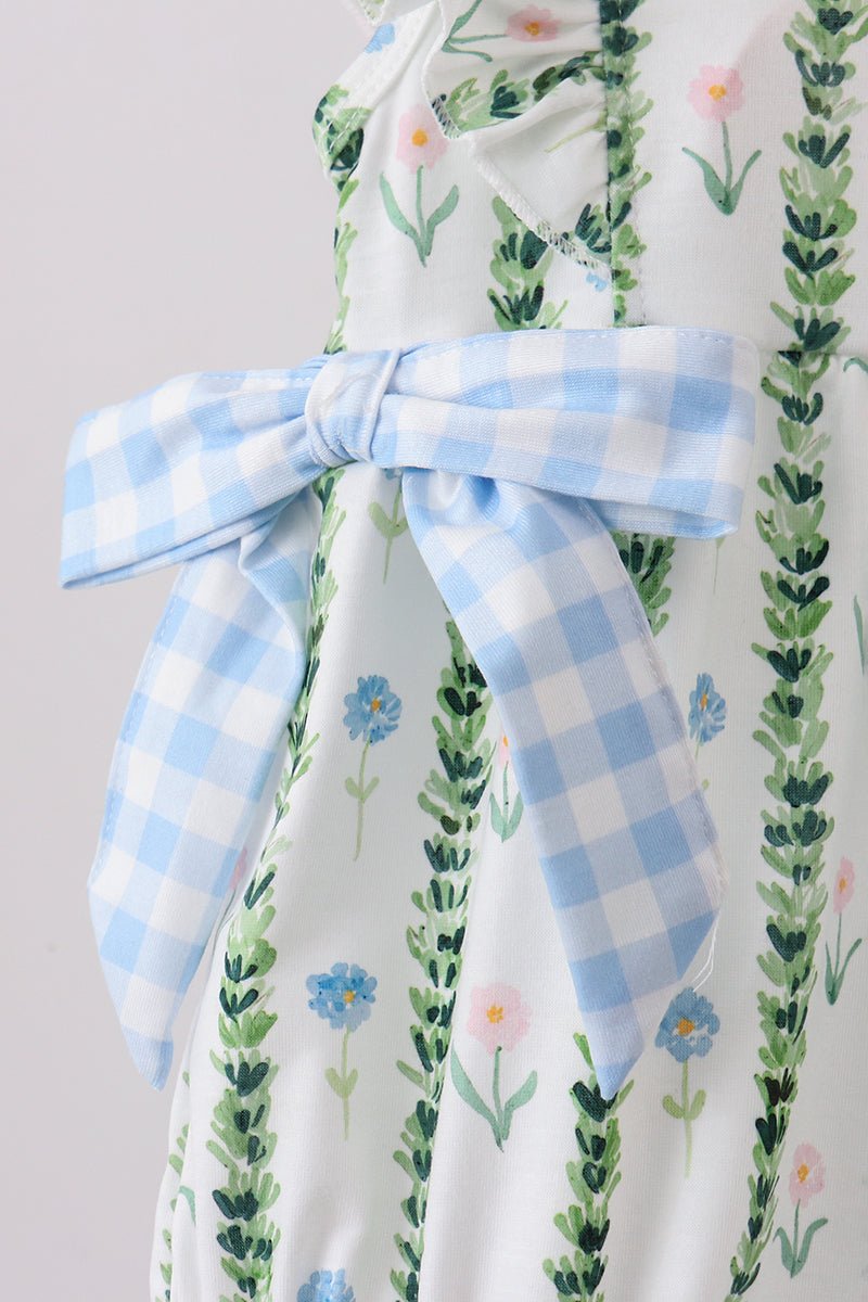 Green Floral Ruffle Bubble - Abbies Place