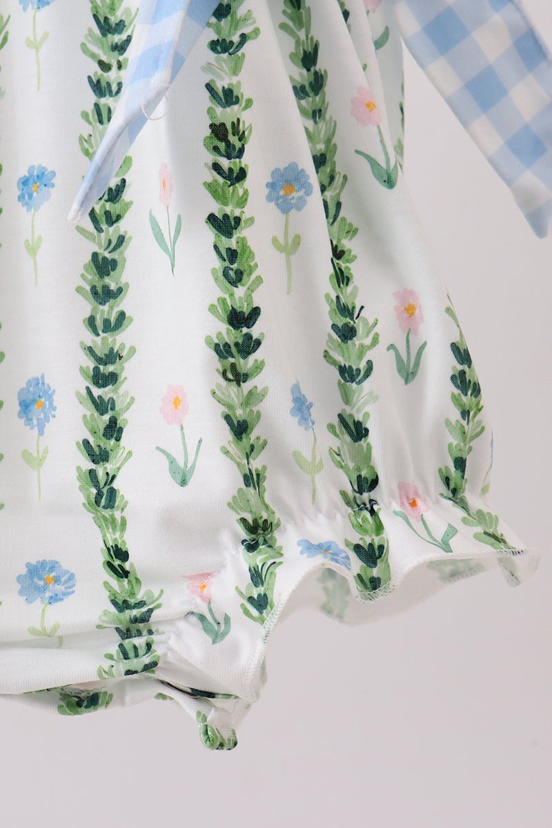 Green Floral Ruffle Bubble - Abbies Place