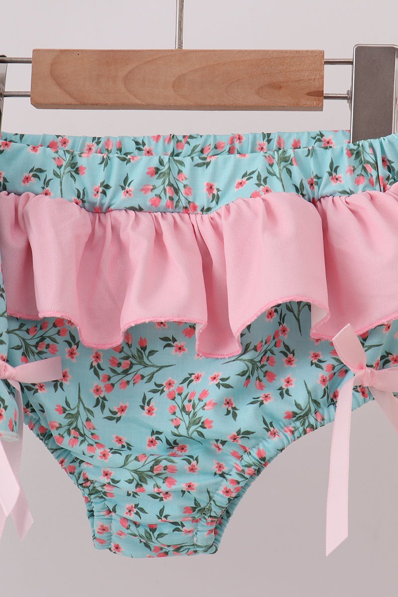Green Floral Smocked Swimsuit - Abbies Place