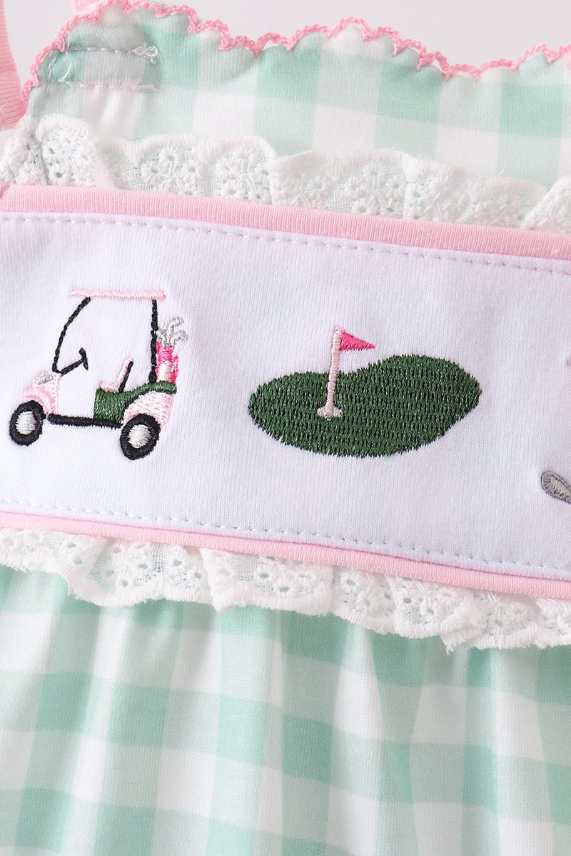 Green Golf Embroidered Bubble - Abbies Place
