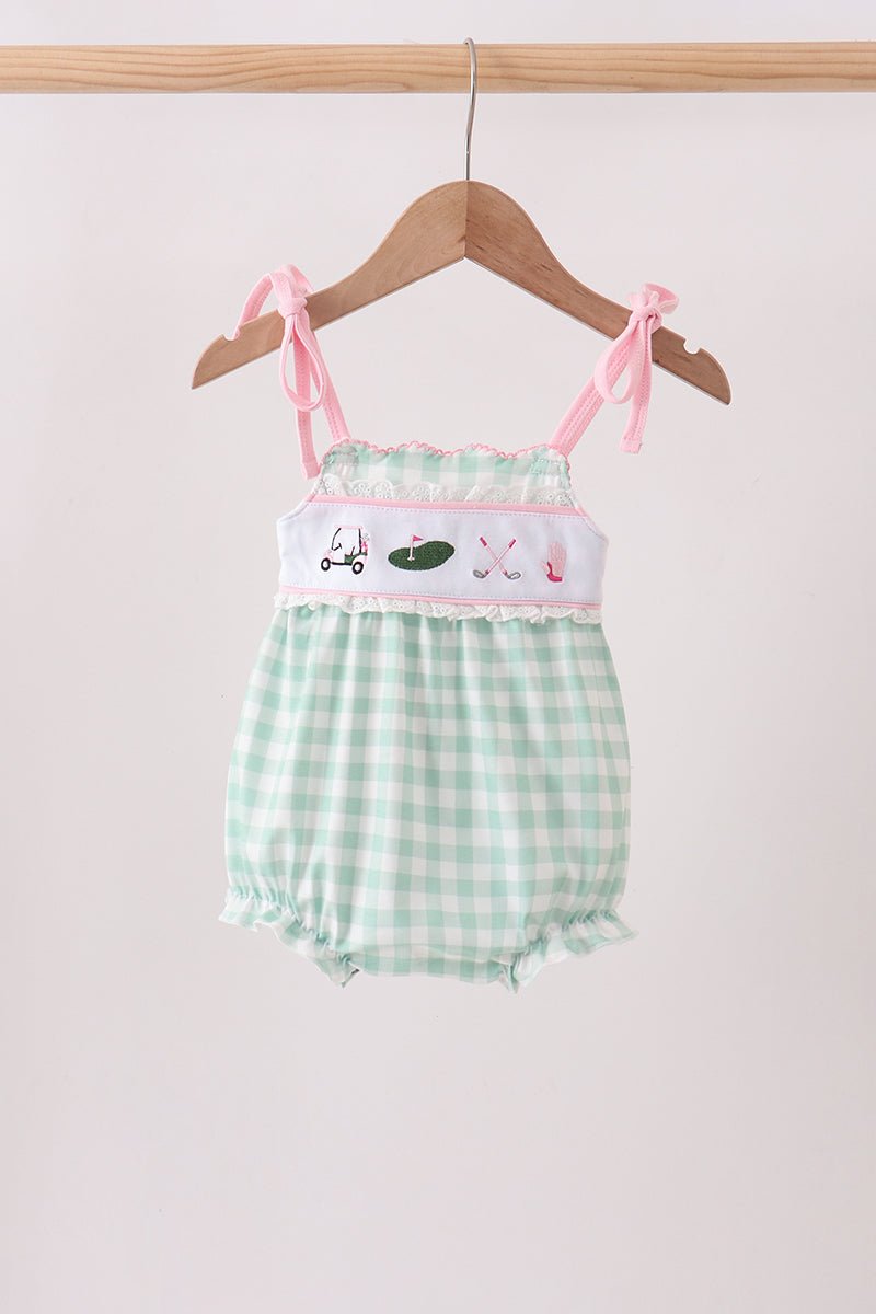 Green Golf Embroidered Bubble - Abbies Place