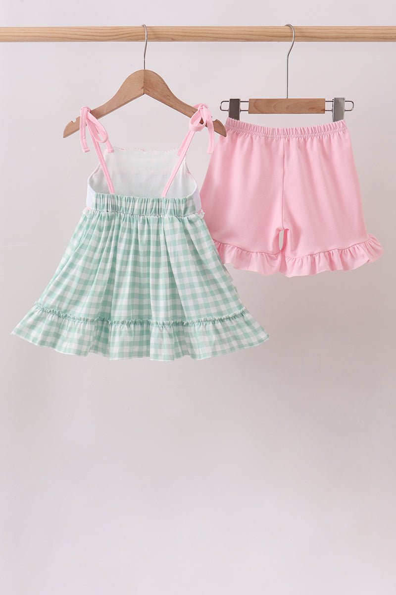 Green Golf Embroidered Ruffle Set - Abbies Place