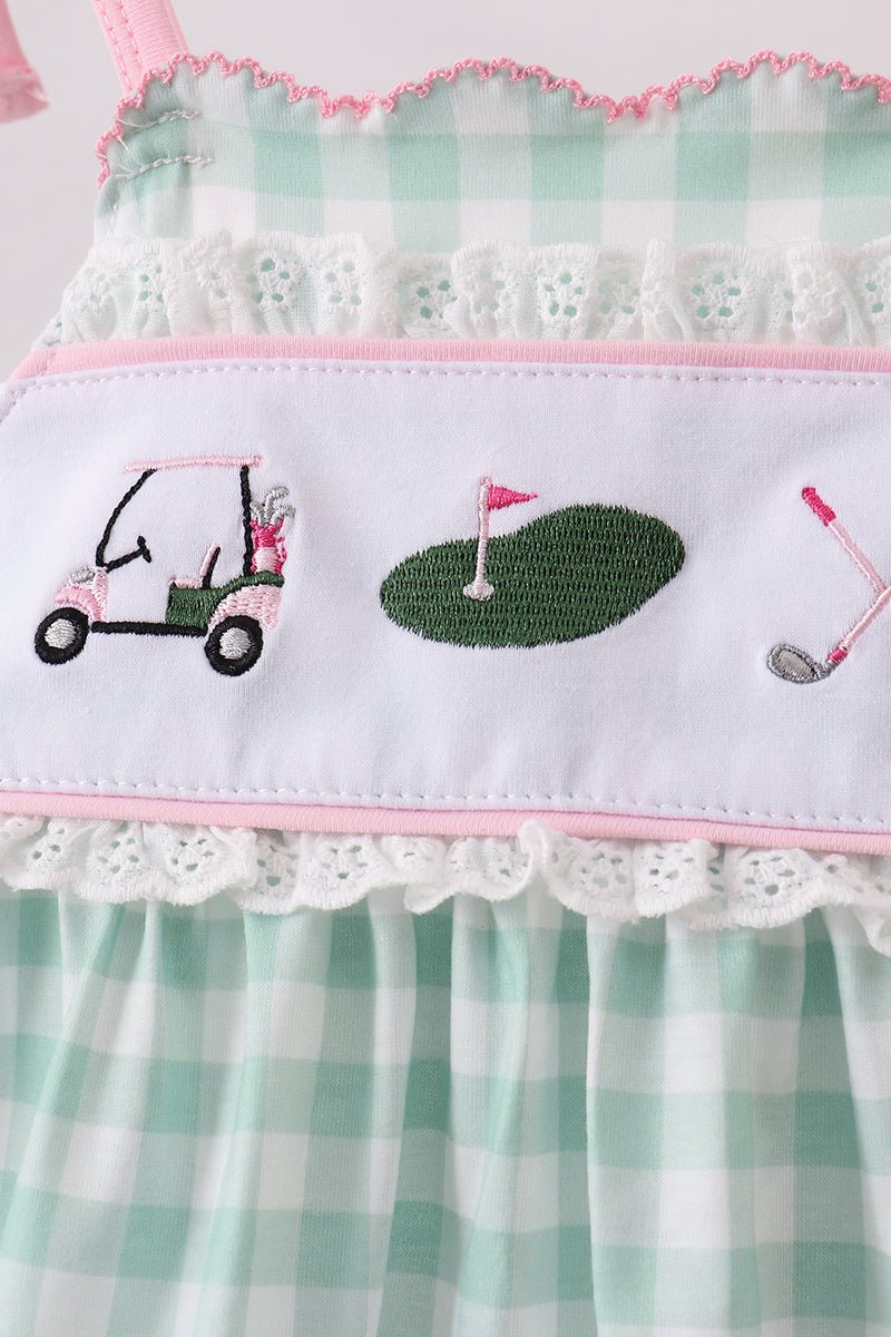Green Golf Embroidered Ruffle Set - Abbies Place