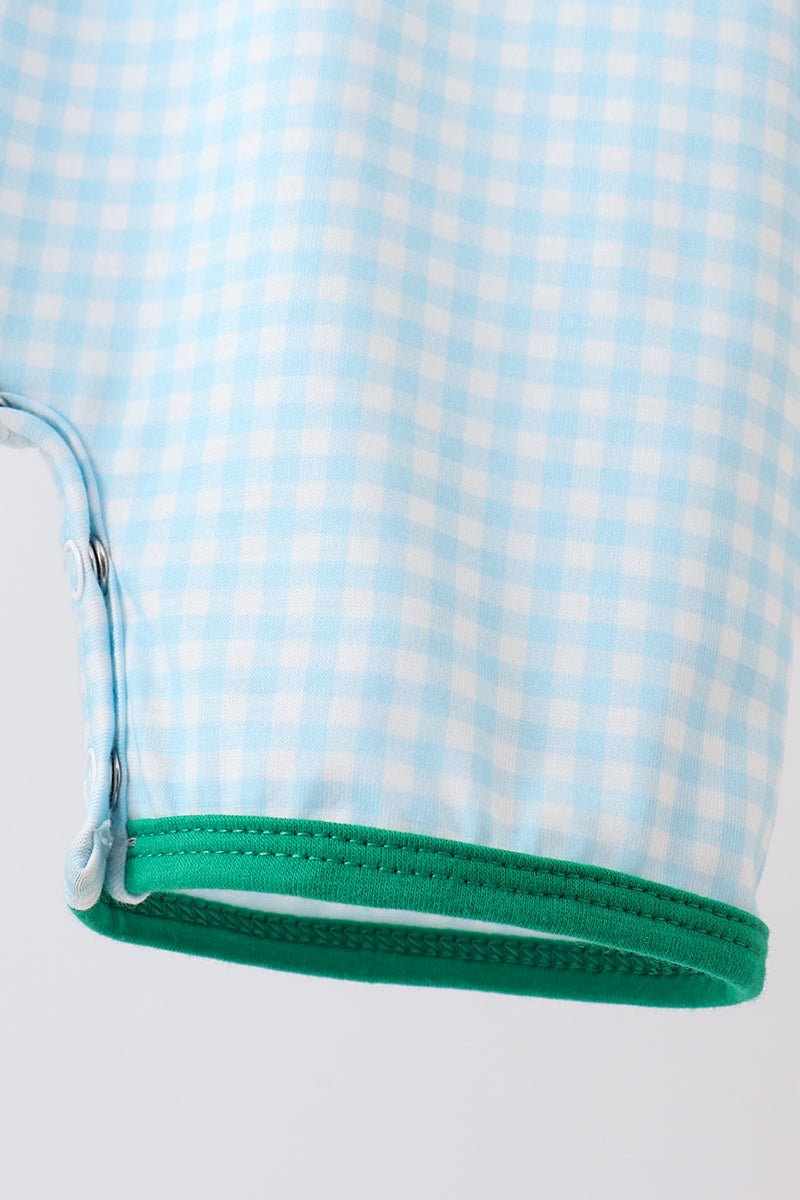 Green grid pocket romper - Abbies Place