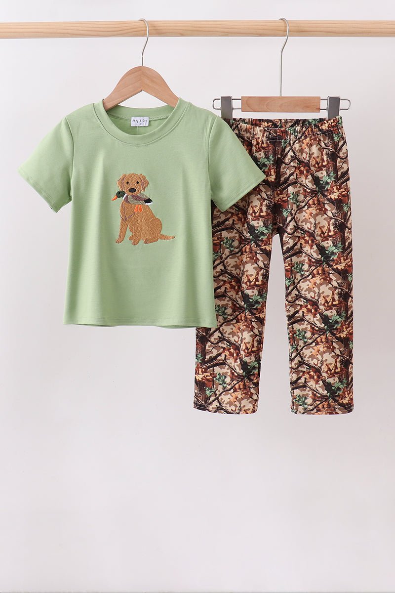 Green Hunting Print Pants Set - Abbies Place