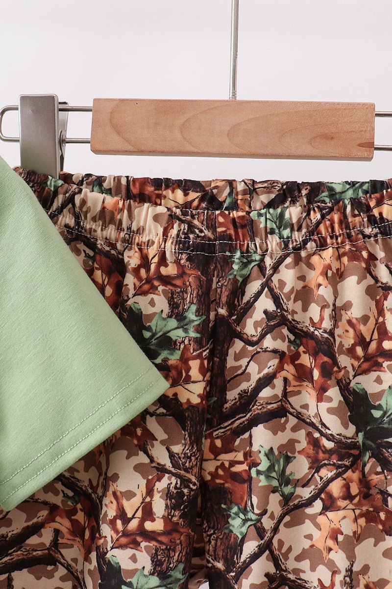 Green Hunting Print Pants Set - Abbies Place