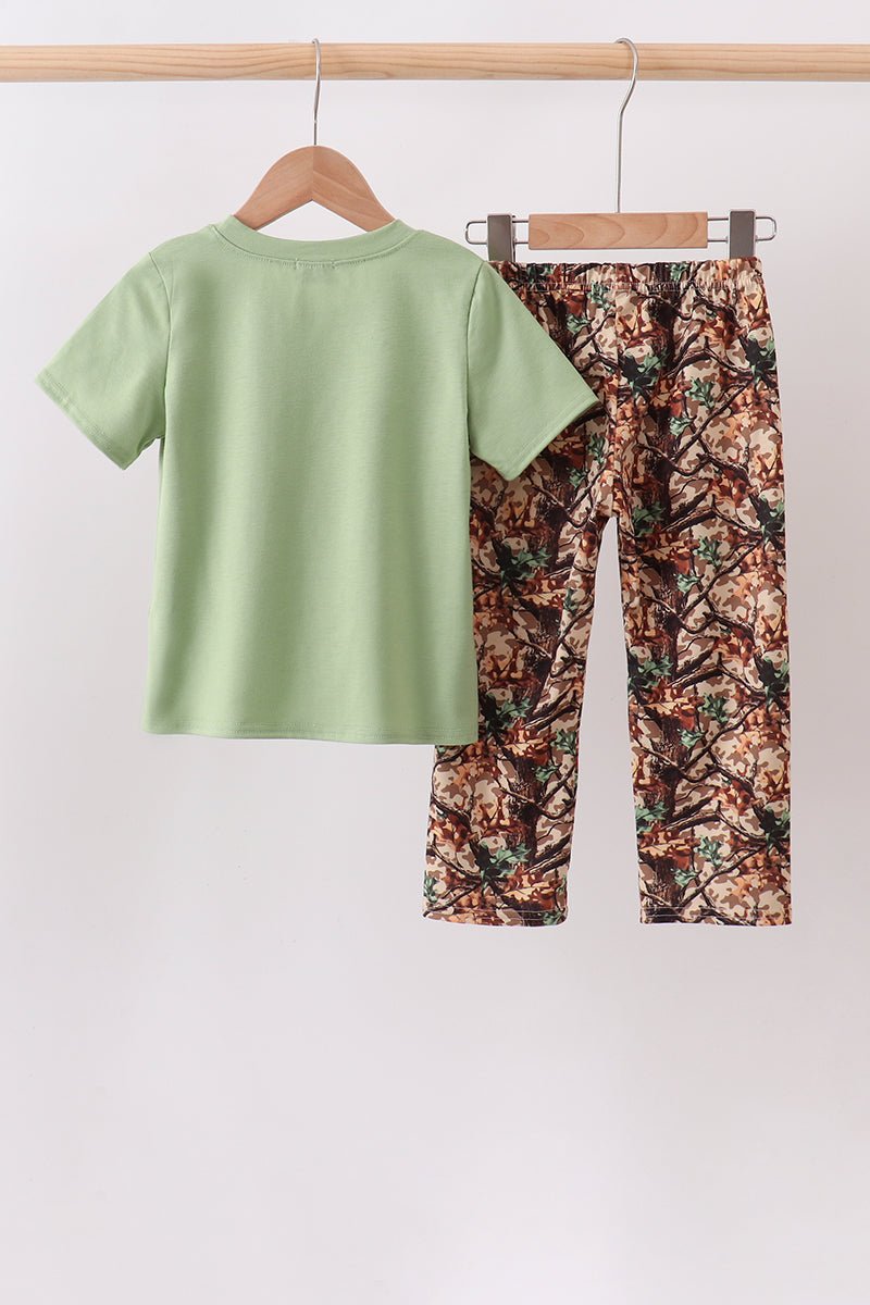 Green Hunting Print Pants Set - Abbies Place