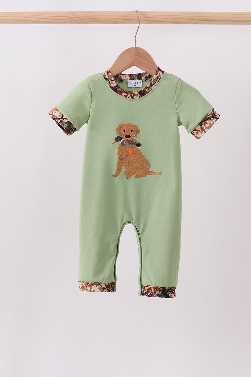 Green Hunting Print Romper - Abbies Place