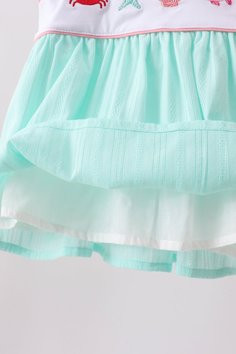 Green Marine Embroidered Jacquard Bloomer Set - Abbies Place