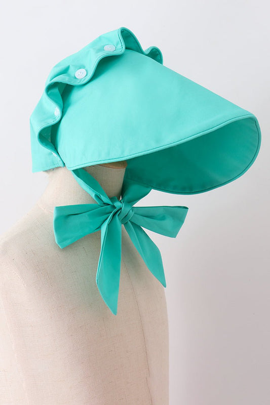 Green ruffle bow bonnet - Abbies Place