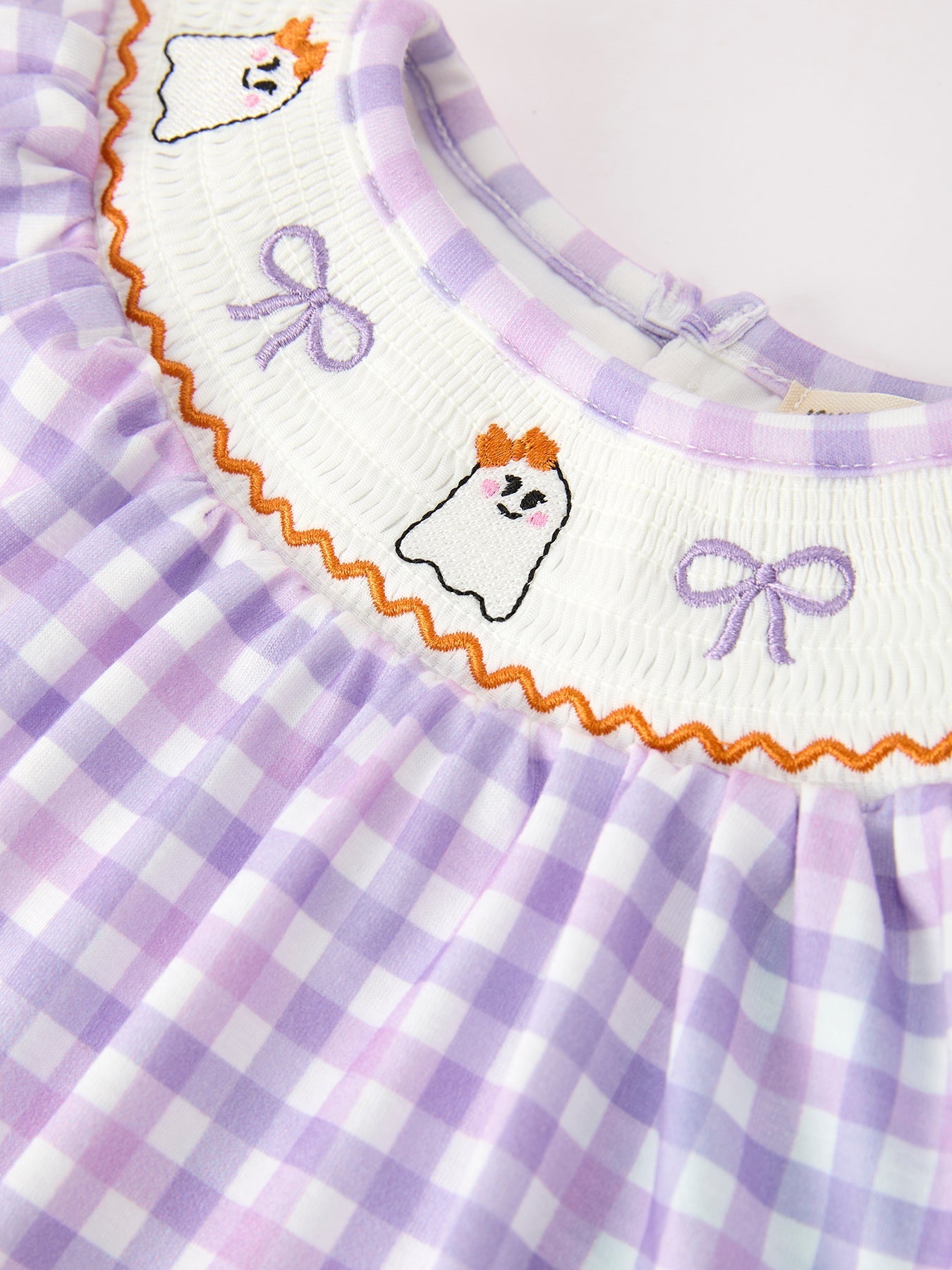Halloween Ghost Plaid Bow Girls Bloomer Set - Abbies Place