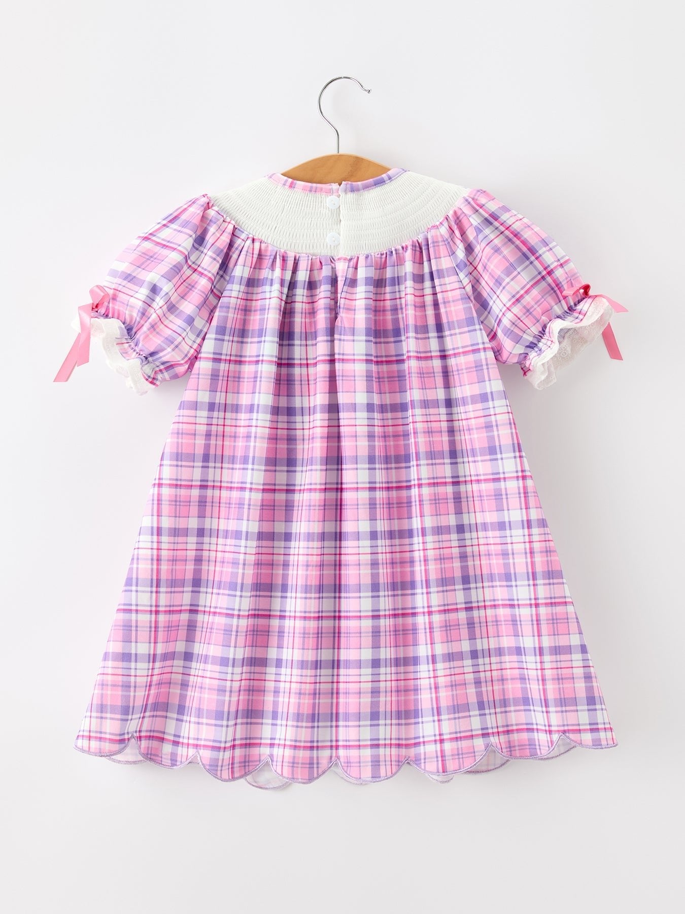 Halloween Plaid Bat Smocked Girls Dress - Abbies Place