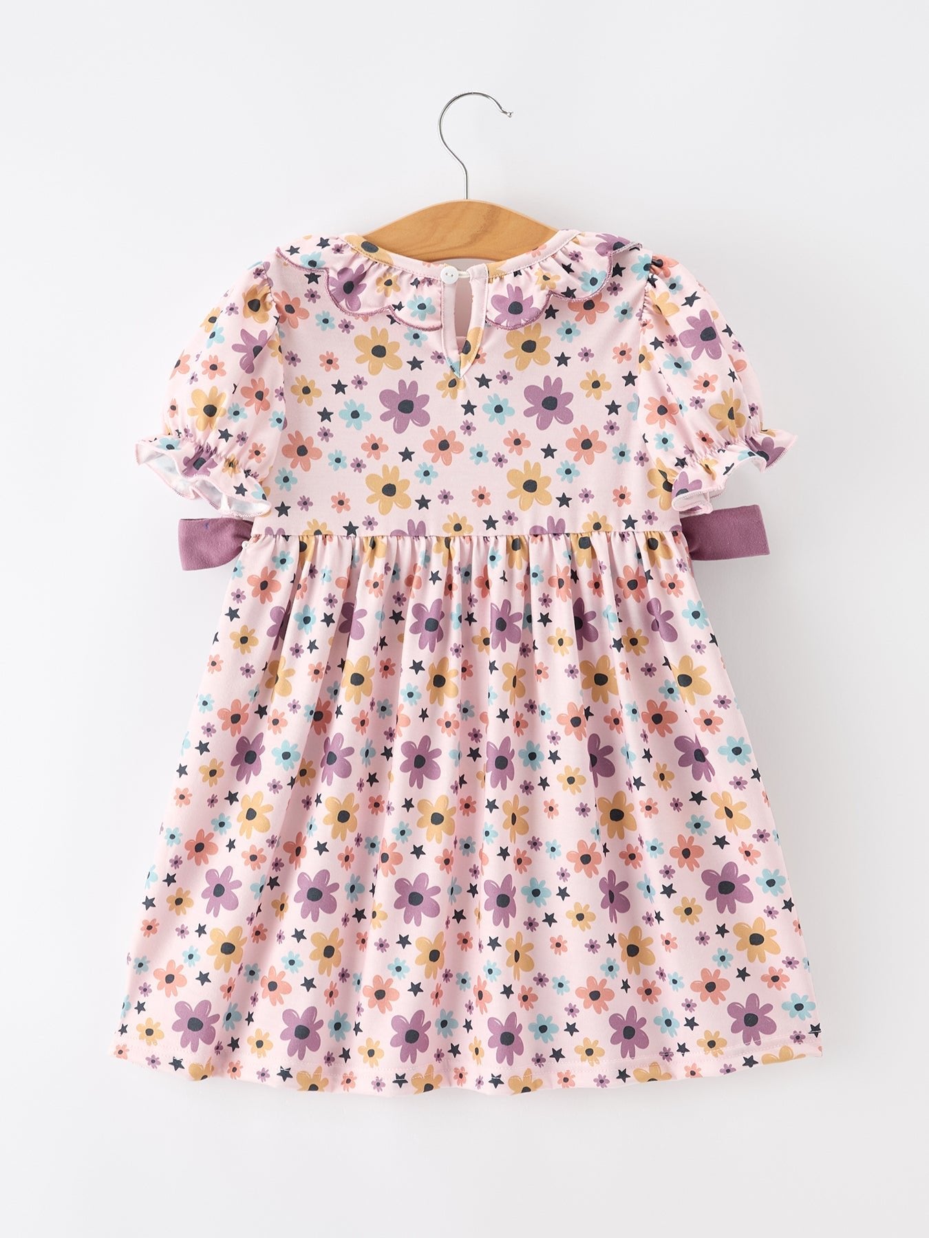Halloween Thanksgiving Pumpkin Floral Bow Girls Dress - Abbies Place