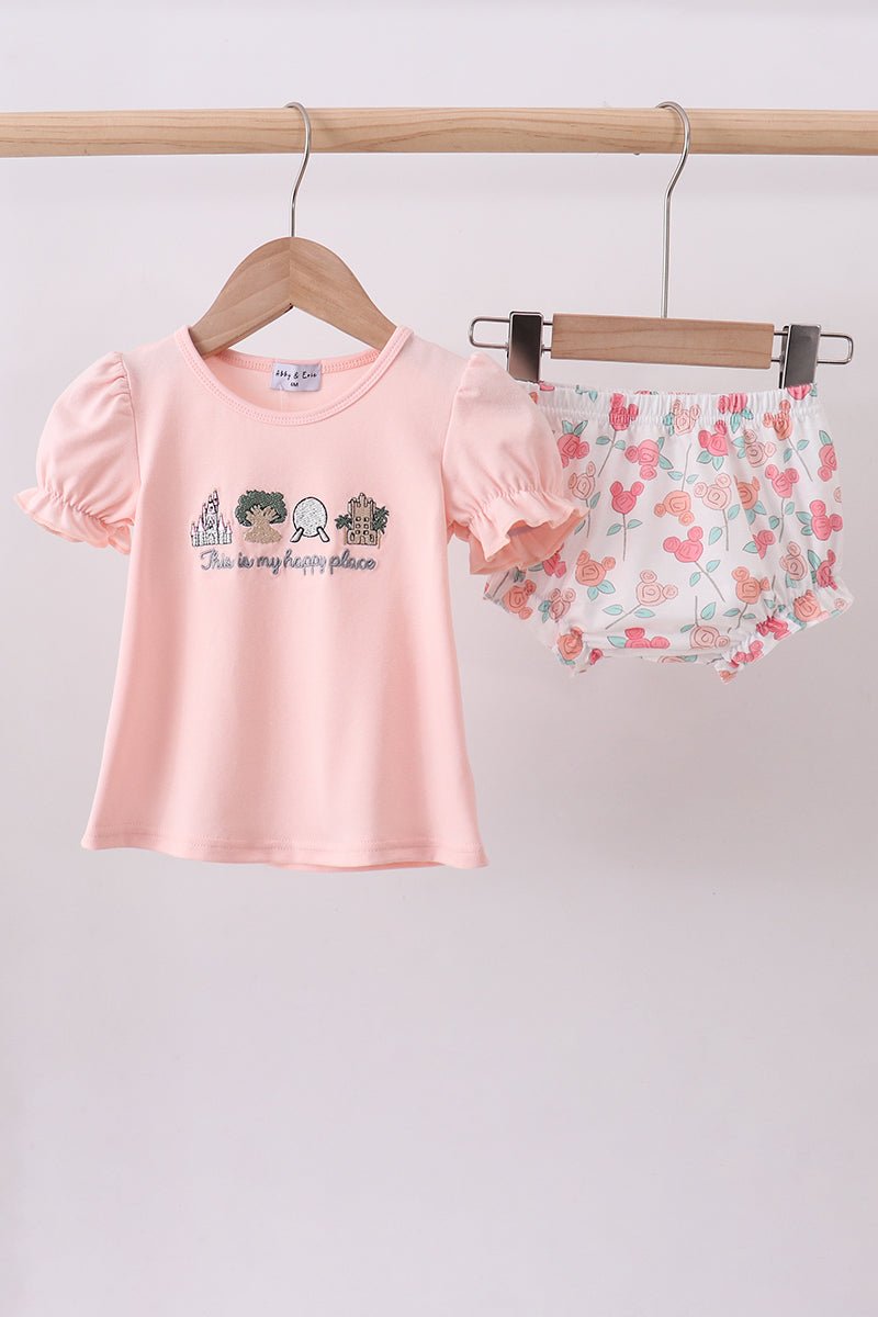 Happy Place Embroidered Bloomer Set - Abbies Place