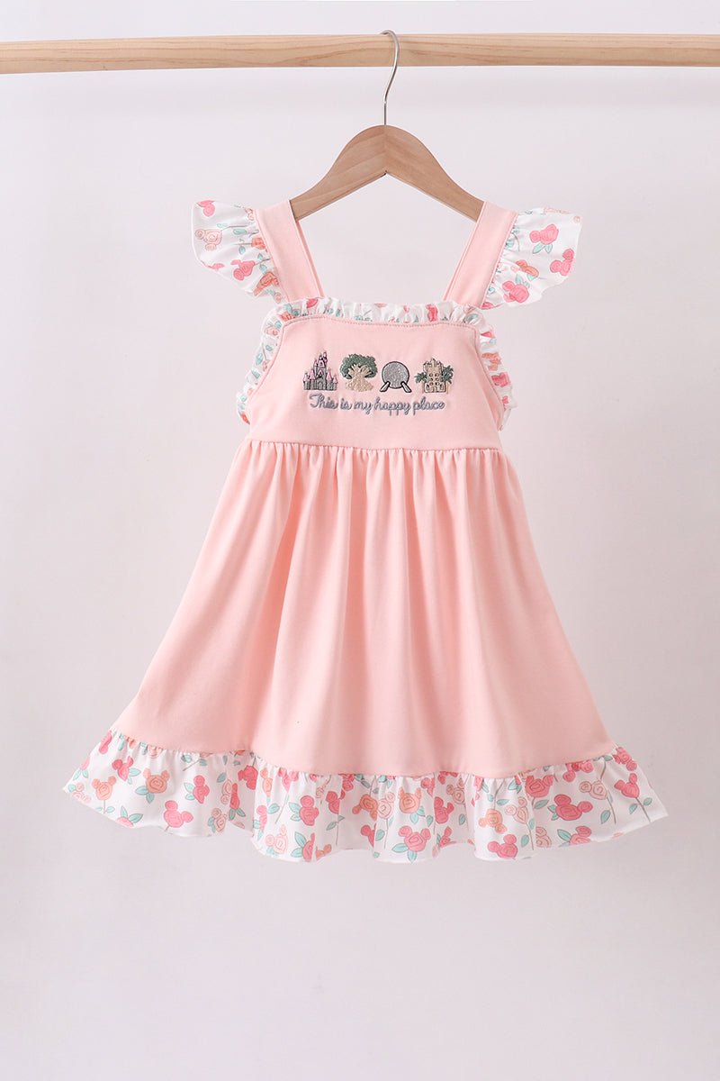 Happy Place Embroidered Dress - Abbies Place