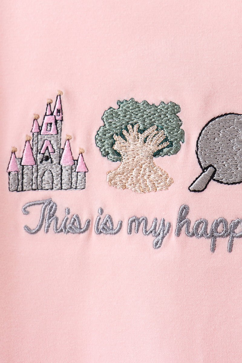 Happy Place Embroidered Skorts Set - Abbies Place