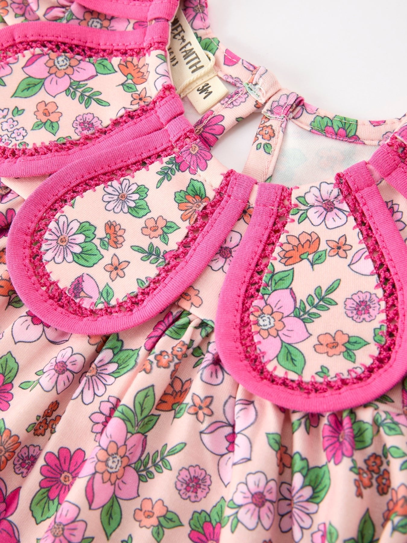 Hot Pink Floral Petals Collar Girl Bloomer Set - Abbies Place