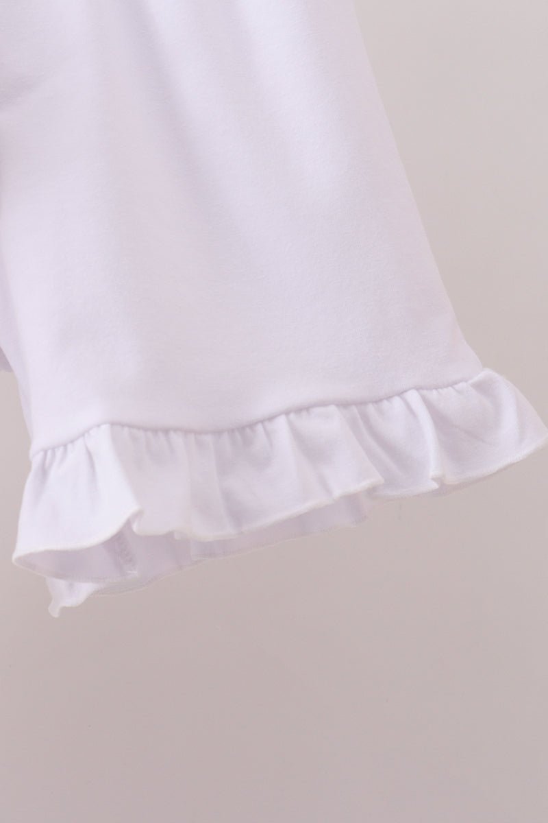 Khaki Puppy Smocked Ruffle Shorts Set - Abbies Place