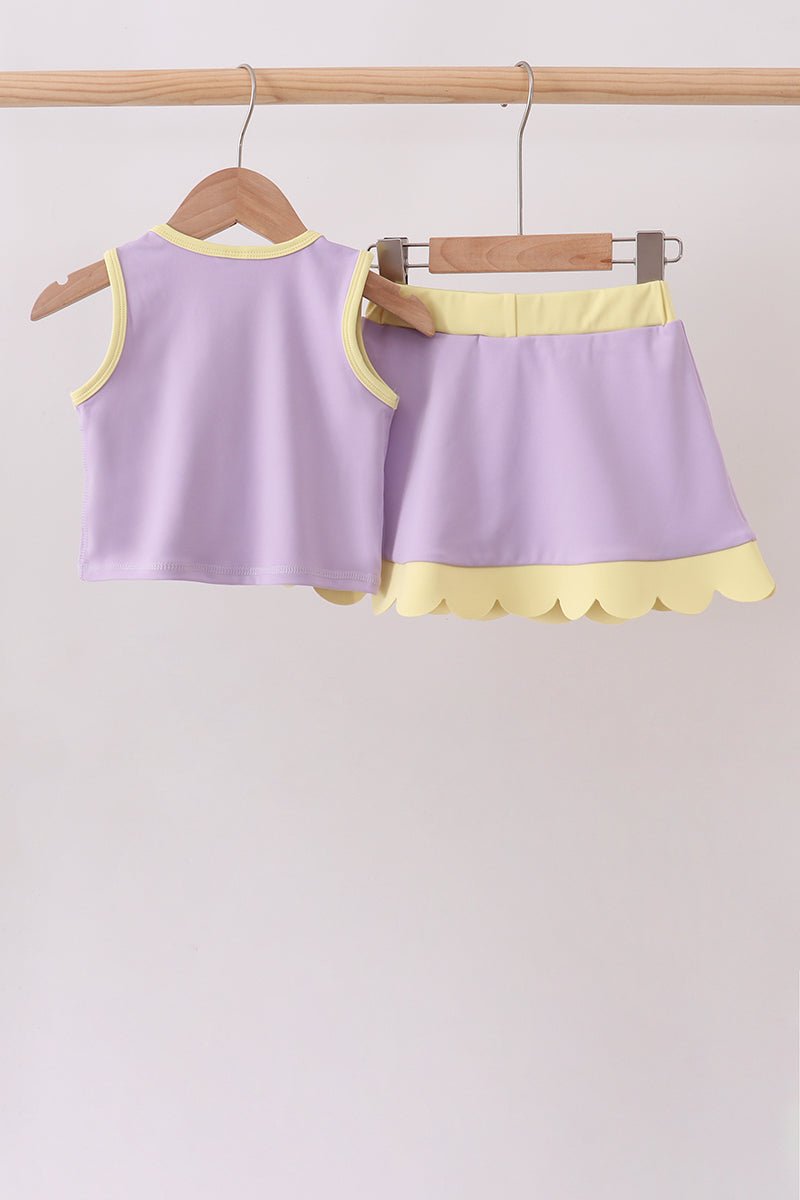 Lavender Performance Scalloped Skorts Set - Abbies Place