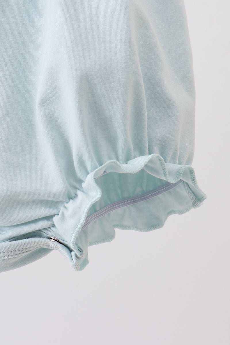 Light blue character embroidery ruffle bubble - Abbies Place