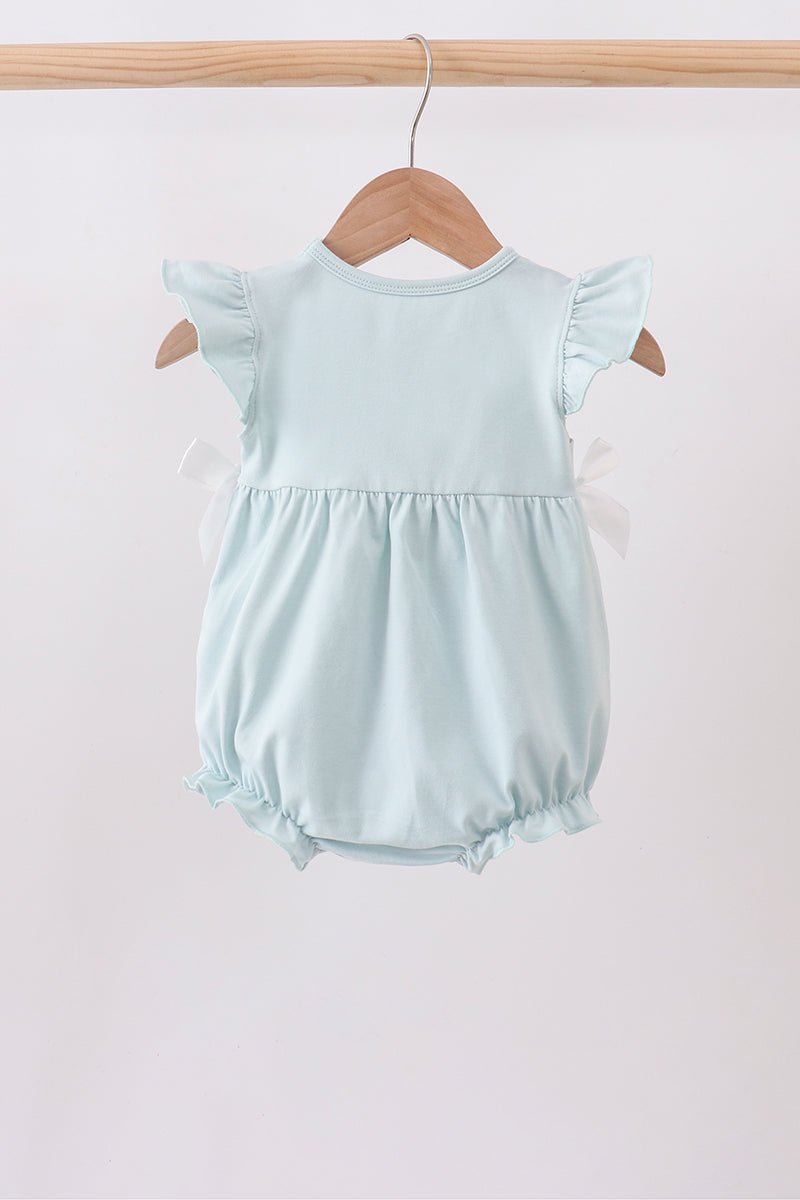 Light blue character embroidery ruffle bubble - Abbies Place