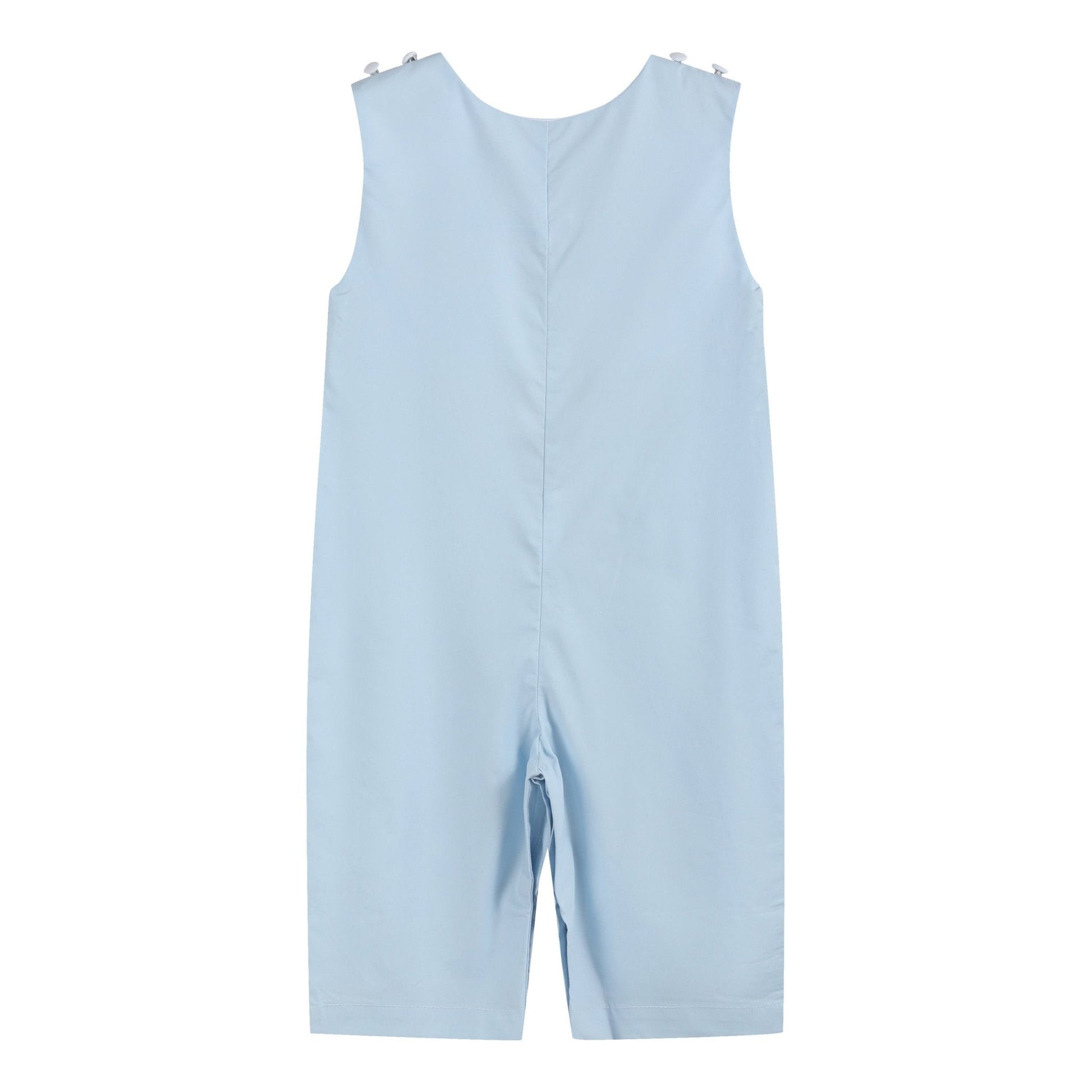 Light Blue Crosses Smocked Overalls - Abbies Place