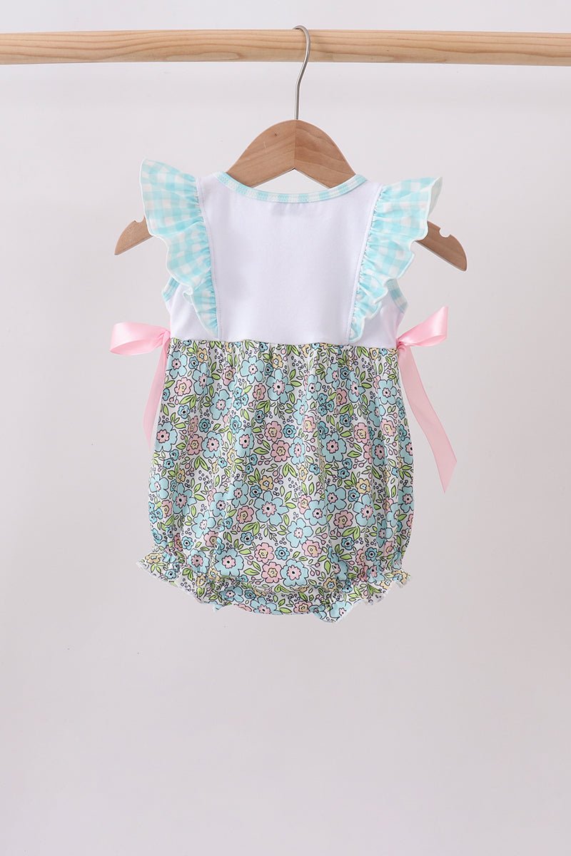 Mint Chicken Applique Ruffle Bubble - Abbies Place