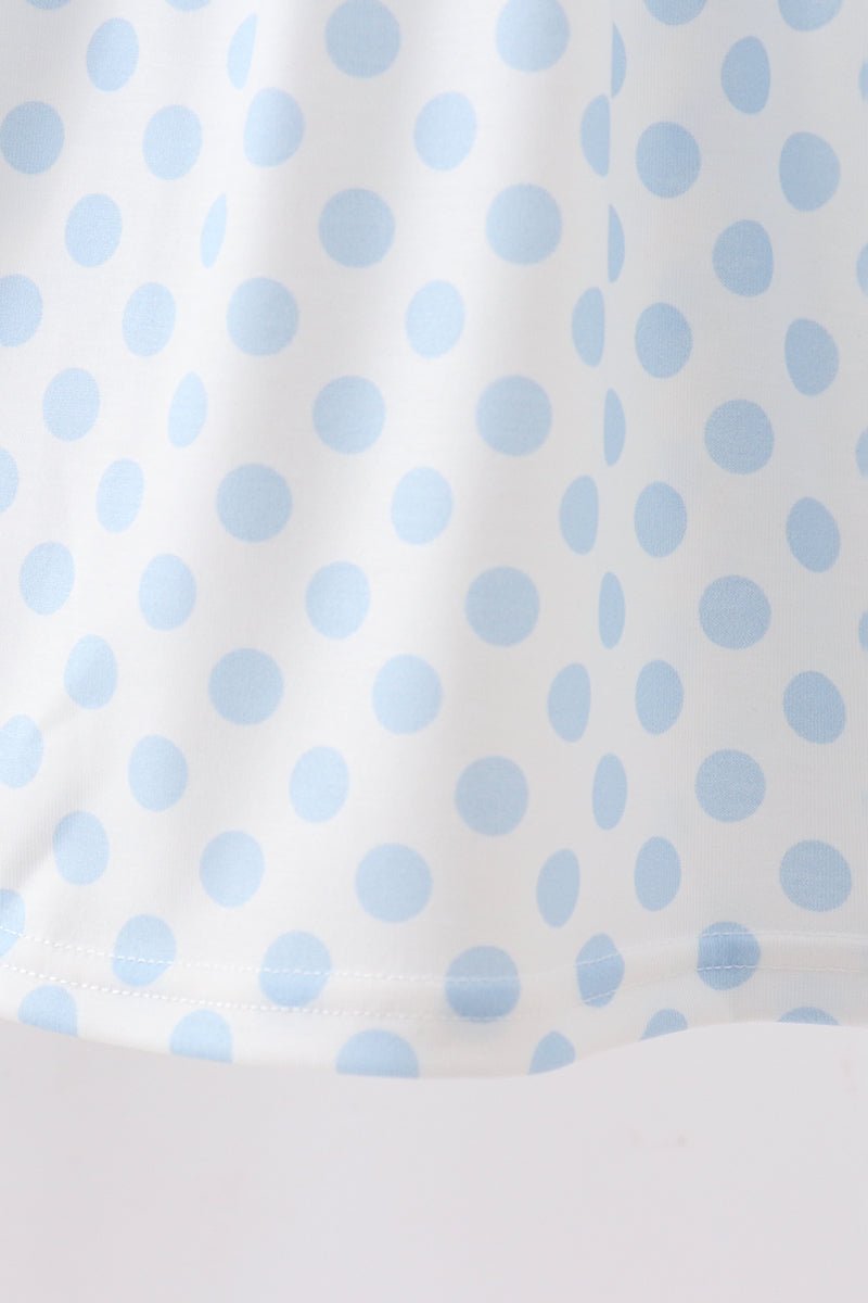 Mint Crayon Applique Dot Dress - Abbies Place