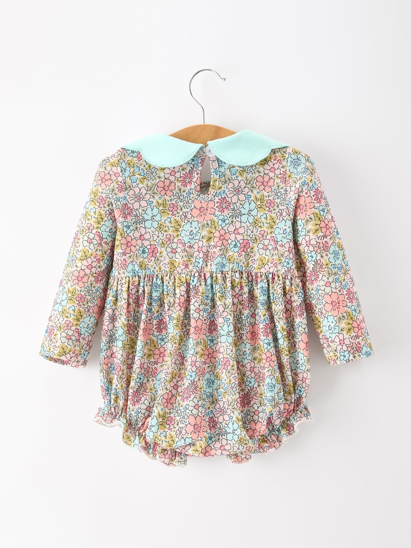 Mint Floral Baby Bubble Petals Collar - Abbies Place