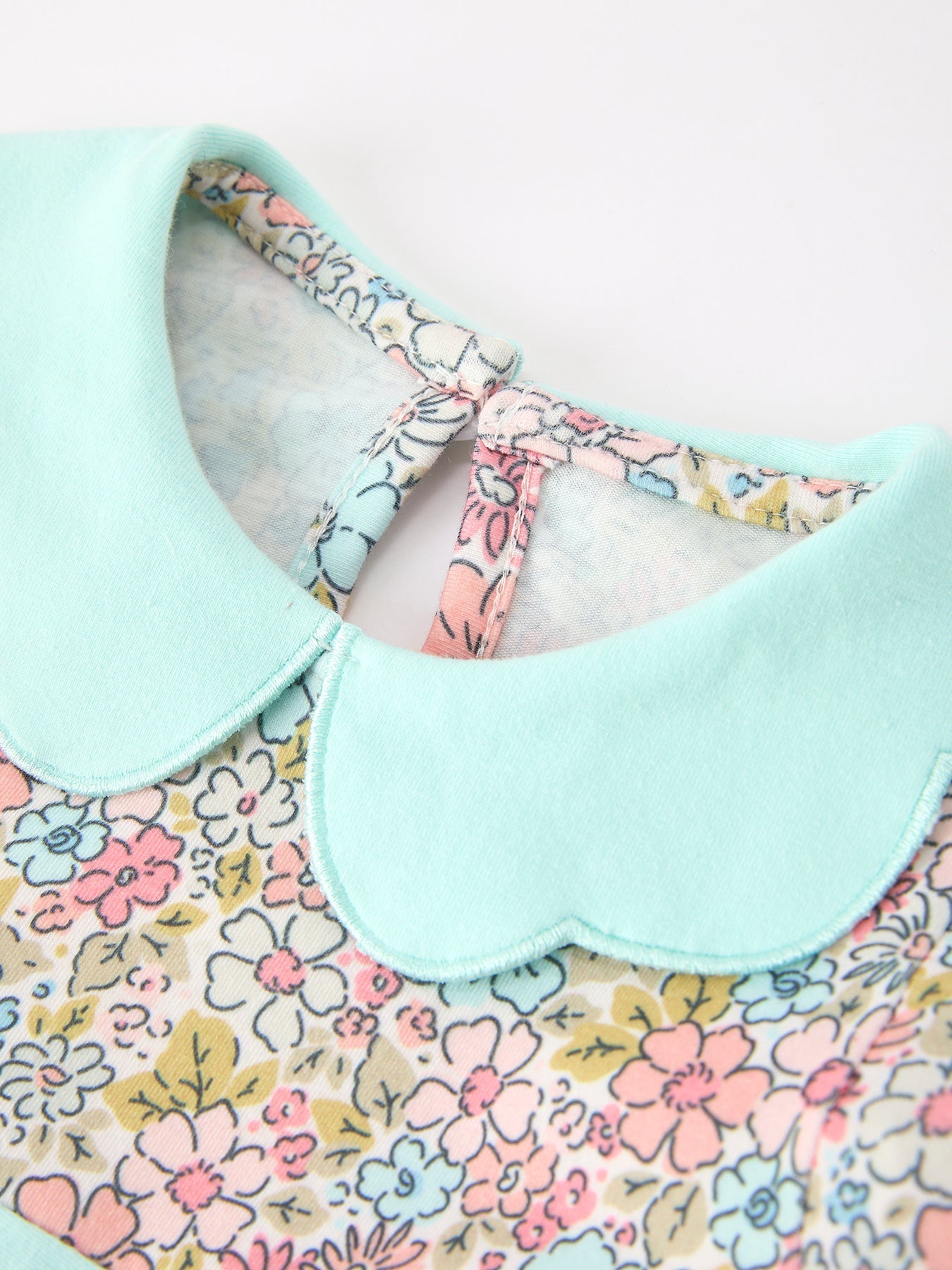 Mint Floral Baby Bubble Petals Collar - Abbies Place