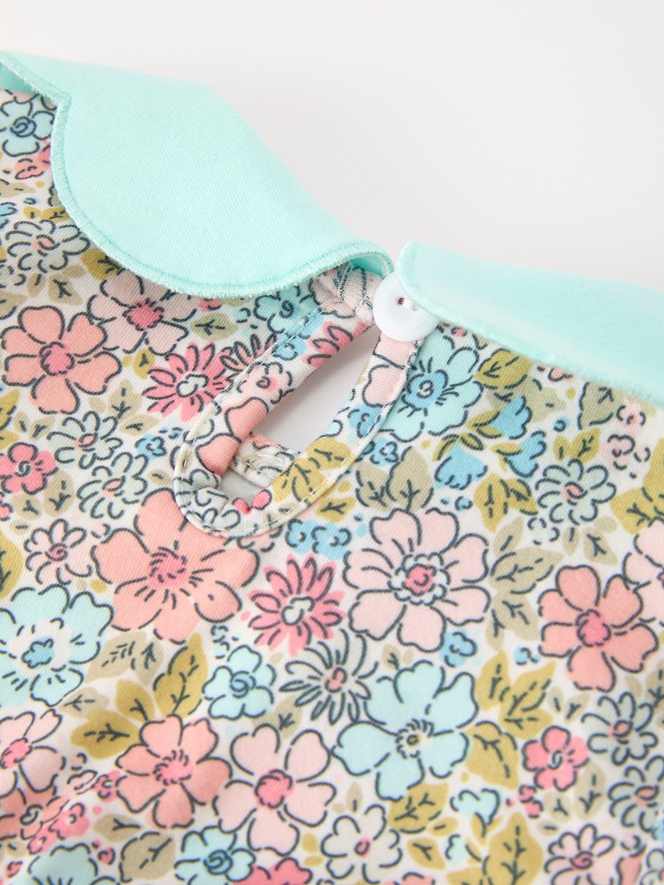 Mint Floral Baby Bubble Petals Collar - Abbies Place