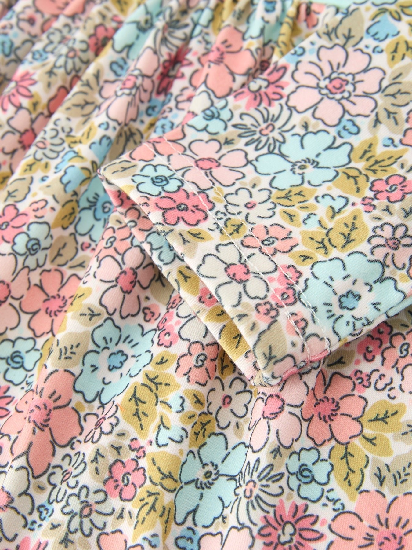 Mint Floral Girl Dress Petals Collar - Abbies Place