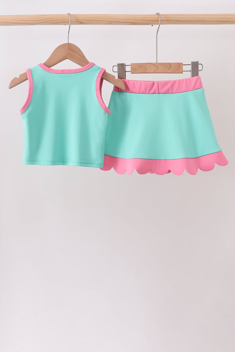 Mint Performance Scalloped Skorts Set - Abbies Place